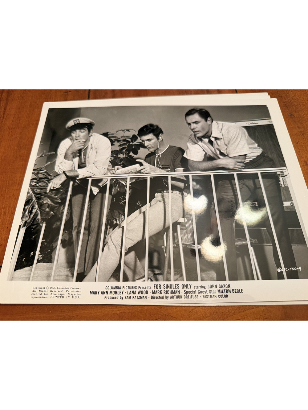 For Singles Only 1968 Movie Press Still John Saxon Balcony Scene Vintage Photo